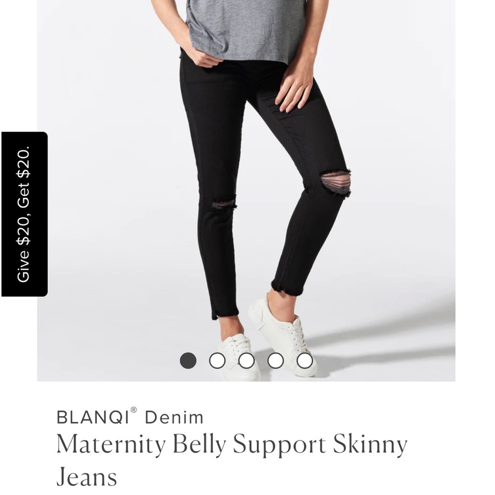 BLANQI Black denim ripped jeans with over the belly support